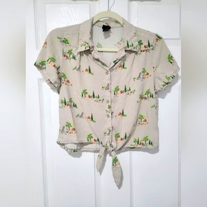 Disney Universe Crop Top Lady and the Tramp Tie Shirt